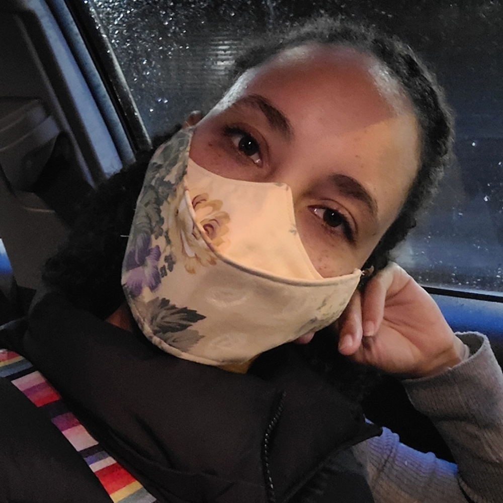 Bifold face mask - floral